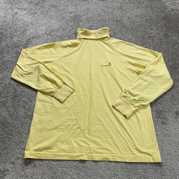 The Izod Club Vintage Turtle Neck Shirt Mens Large Yellow Long Sleeve Outdoor - Picture 1 of 10